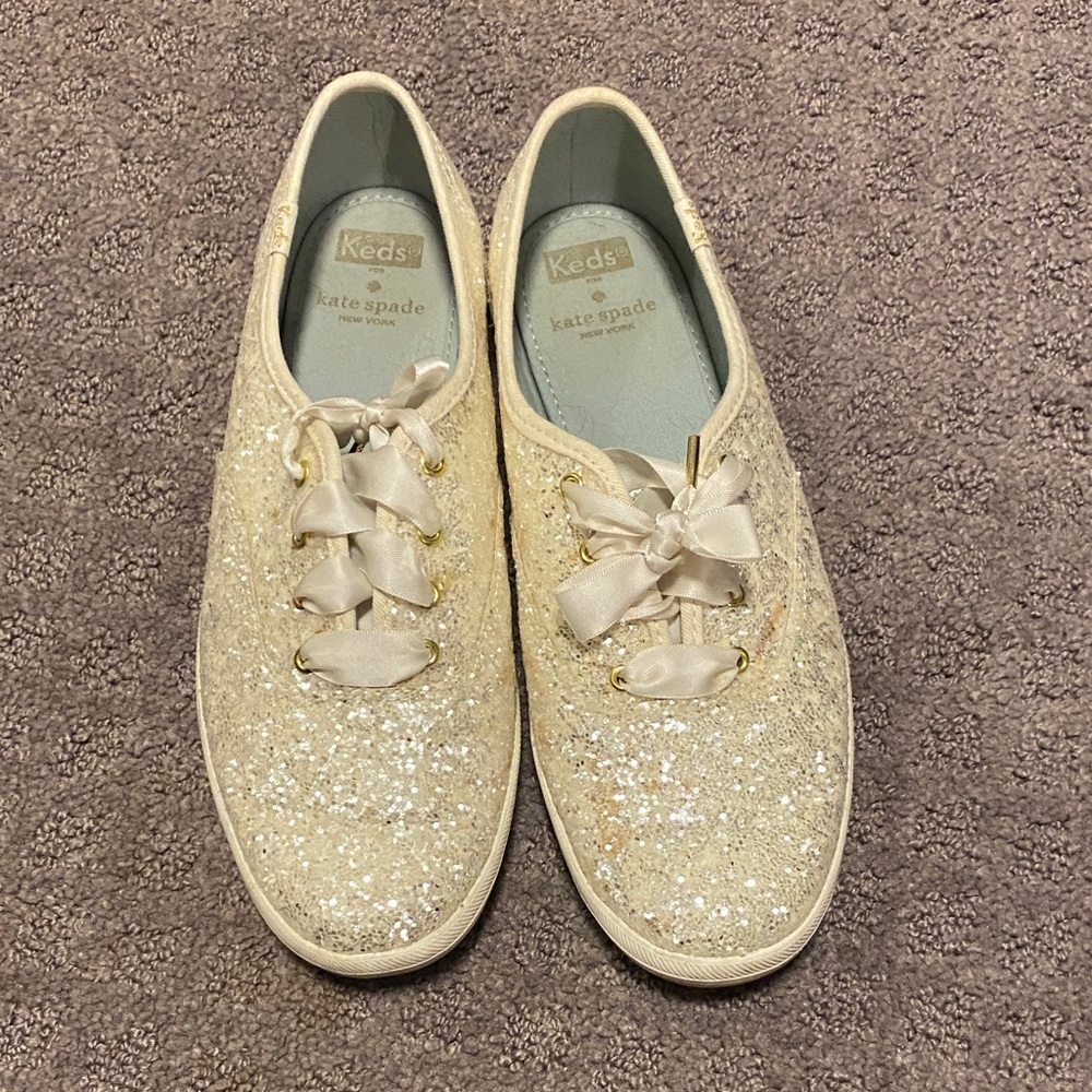 kate spade Women's Sparkling Glitter Sneakers - Cream